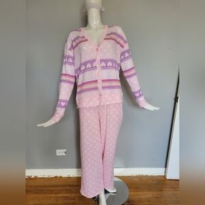 40 Winks Pink Fairisle Print Lounge Set, VGUC, Size XS